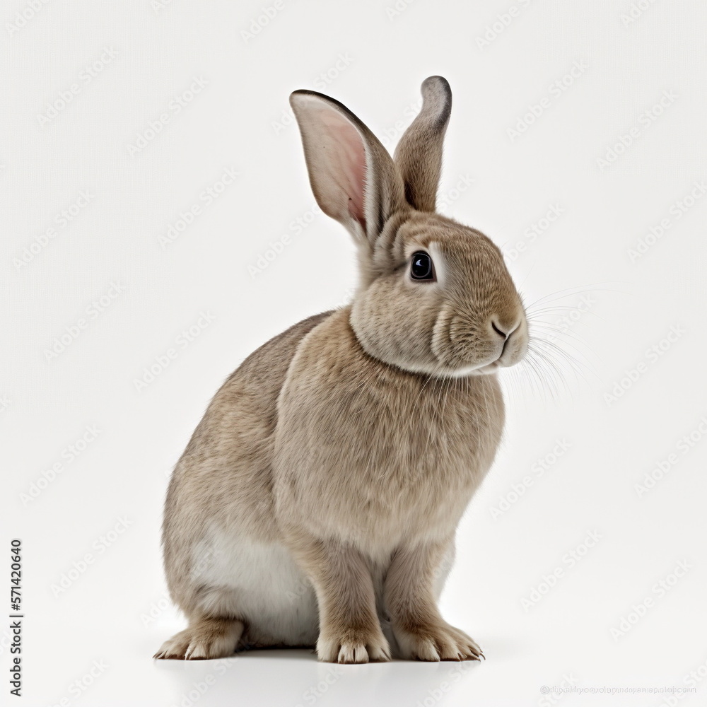 rabbit on white background, full body with free space, Made by AI ...