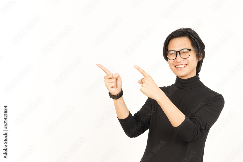 Showing Product and Pointing Side using forefinger with WOW Face Of Handsome Asian Man Showing Product and Pointing Side using forefinger with WOW Face Of Handsome Asian Man