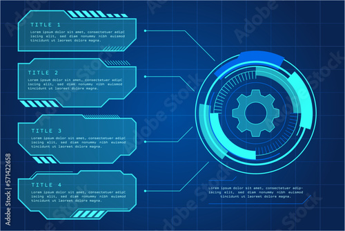 Futuristic digital interface graphic elements