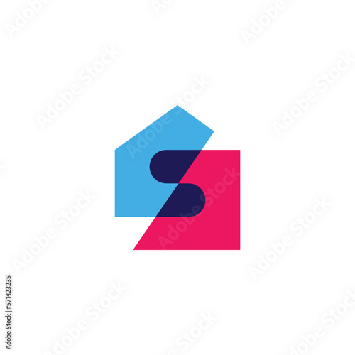 s letter house logo vector icon illustration