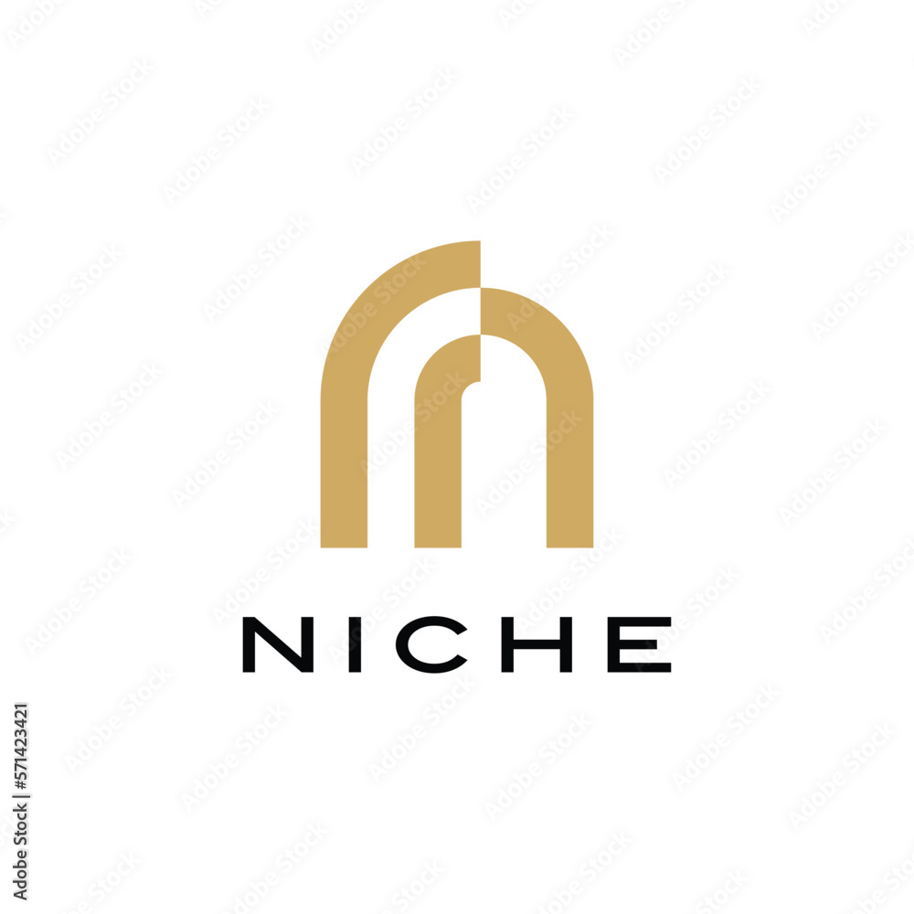 niche door house window shape logo vector icon illustration niche door house window shape logo vector icon illustration
