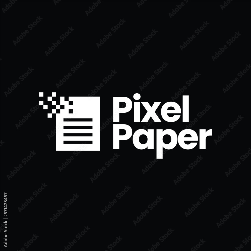 pixel paper logo vector icon illustration pixel paper logo vector icon illustration