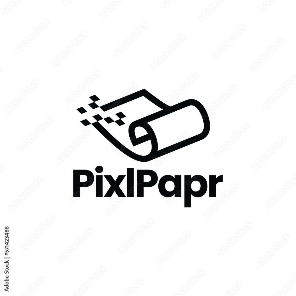 pixel paper logo vector icon illustration
