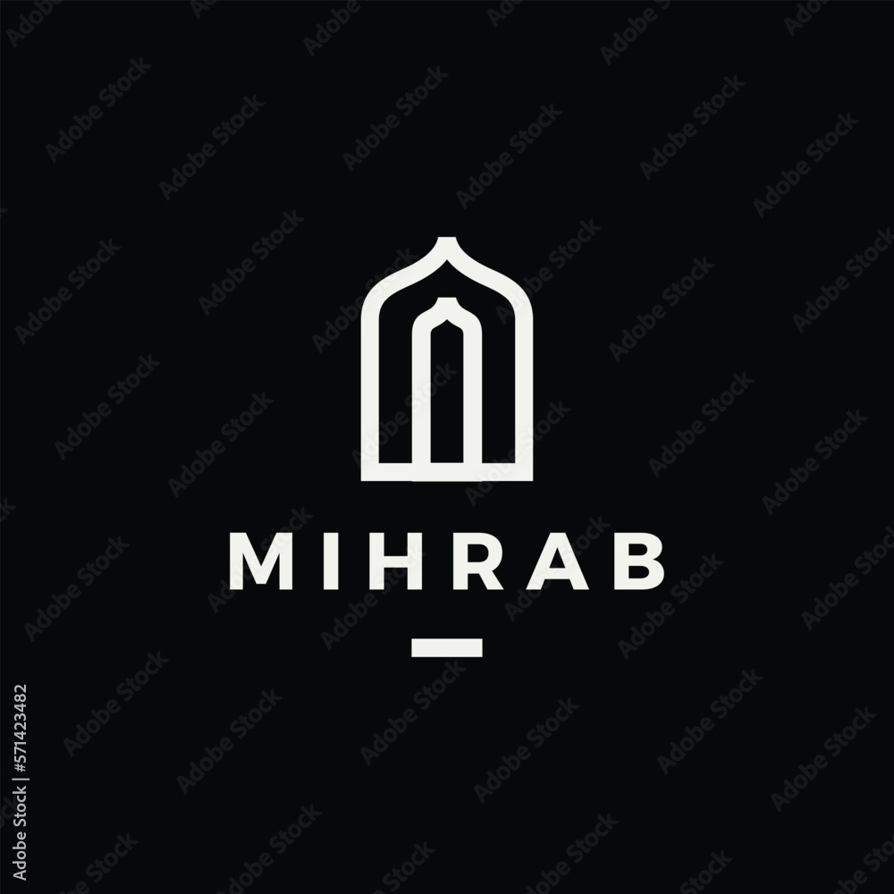 mihrab niche arch door logo vector icon illustration mihrab niche arch door logo vector icon illustration