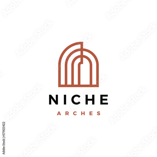 niche door house window shape logo vector icon illustration