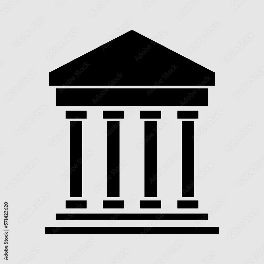 Bank building icon, trendy style illustration on white background..eps