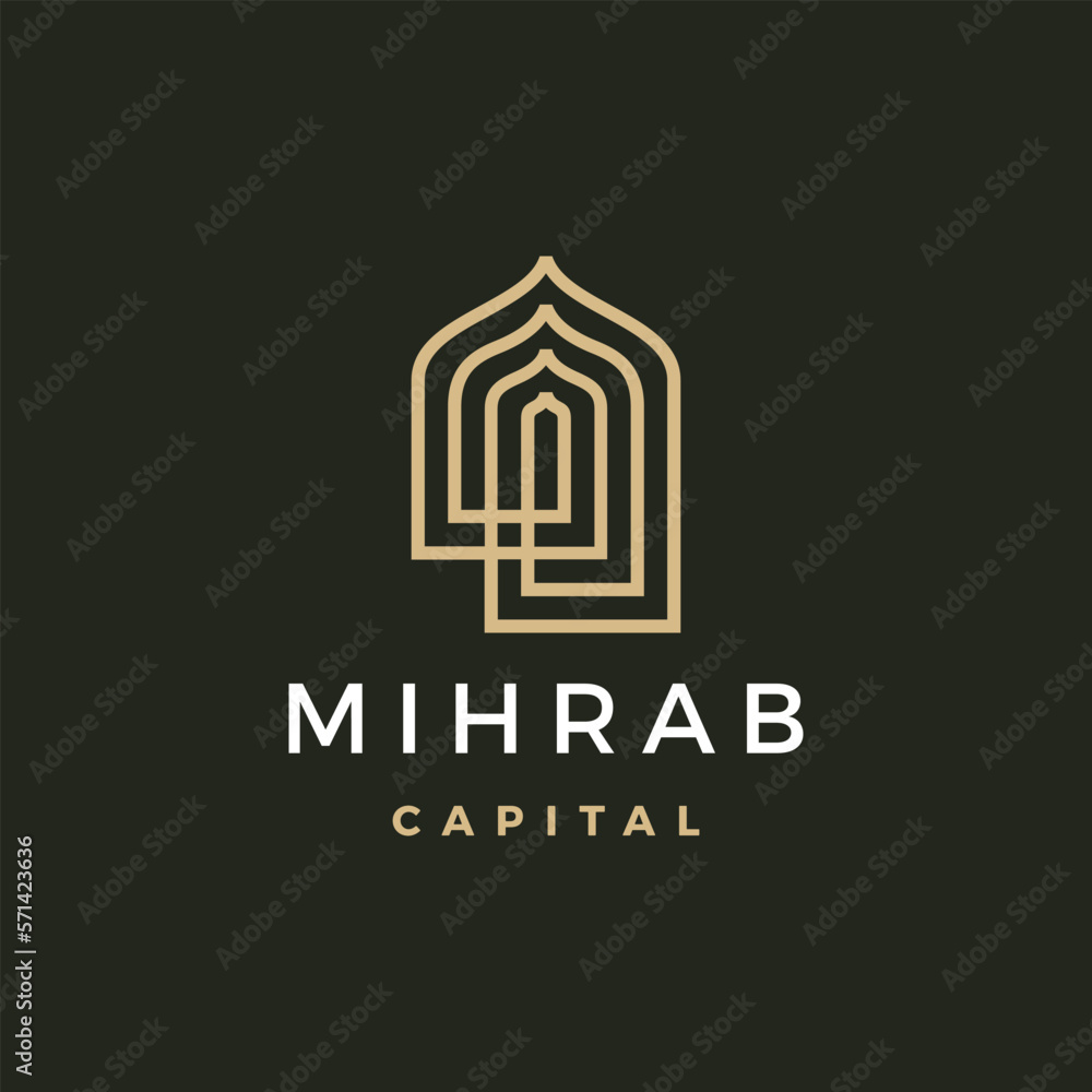 mihrab niche arch door logo vector icon illustration mihrab niche arch door logo vector icon illustration