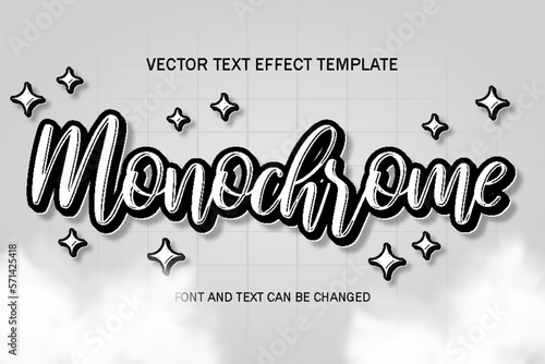 monochrome signature hand lettering style typography editable text effect template background