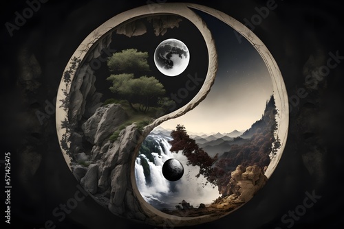 yin yang created using AI Generative Technology