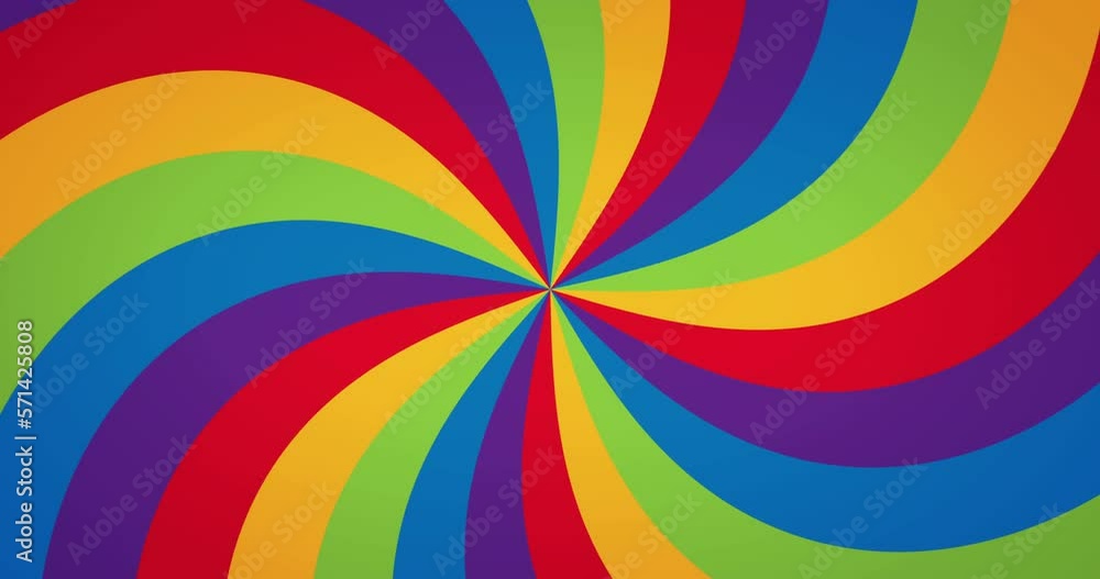 Animation of rainbow spinning in circular motion
