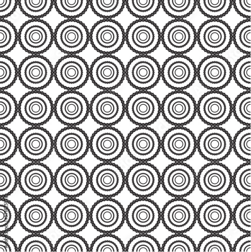 Seamless Black Islamic Geometric Pattern on White Background Vector Illustration