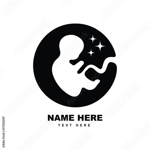 Fetus embryo with star logo design vector illustration
