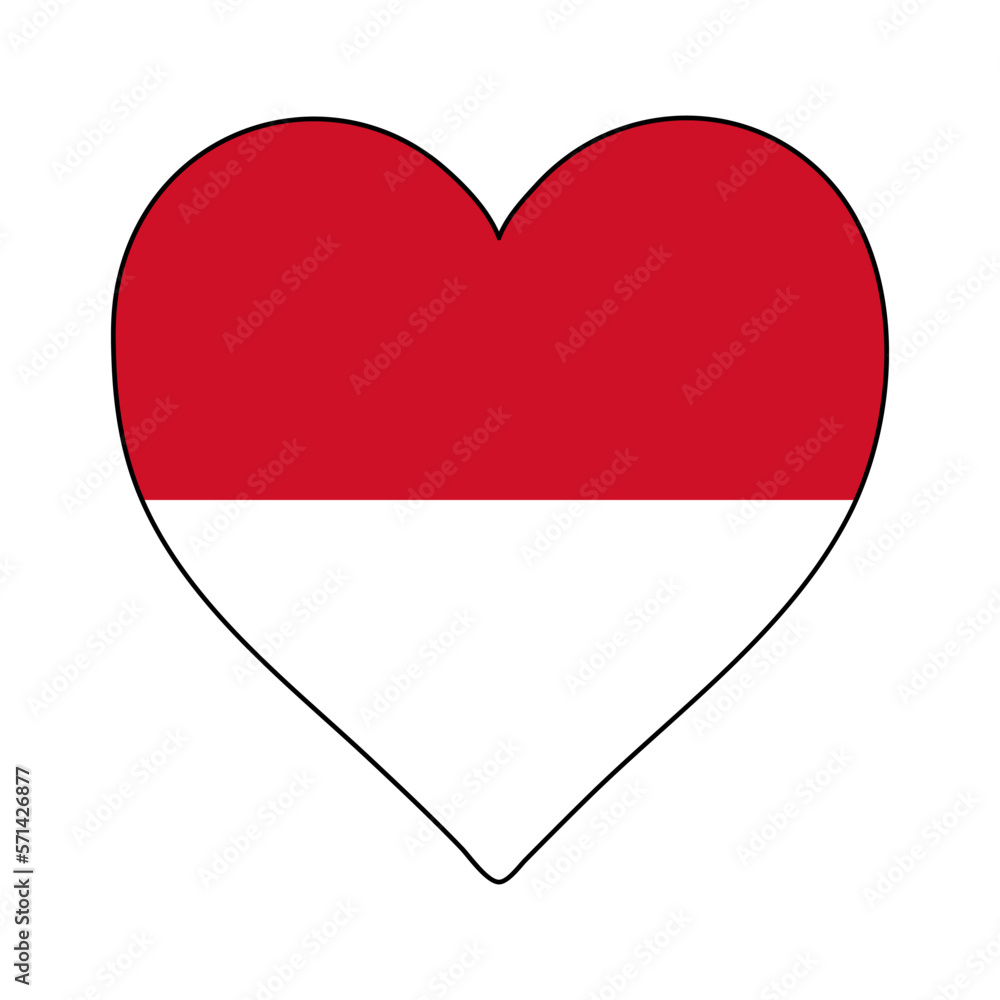 Monaco Heart Shape Flag. Love Monaco. Visit Monaco. Western Europe. Europe. European Union. Vector Illustration Graphic Design. Monaco Heart Shape Flag. Love Monaco. Visit Monaco. Western Europe. Europe. European Union. Vector Illustration Graphic Design.