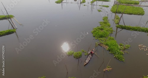 Aerial Eceng Gondok in Rawa Pening Ambarawa lake Central Java Indonesia photo