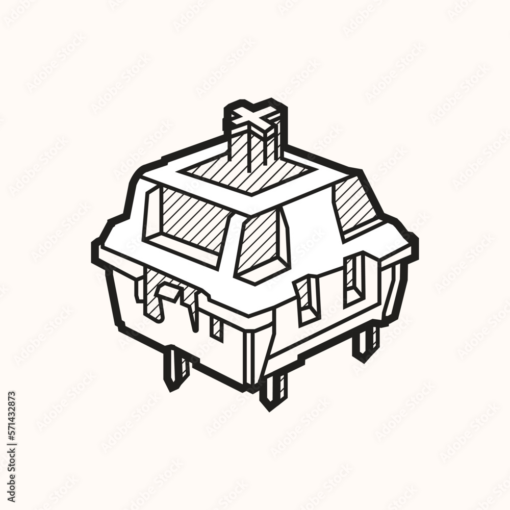 Obraz premium Mechanical Keyboard Switch Icon Design Illustration.