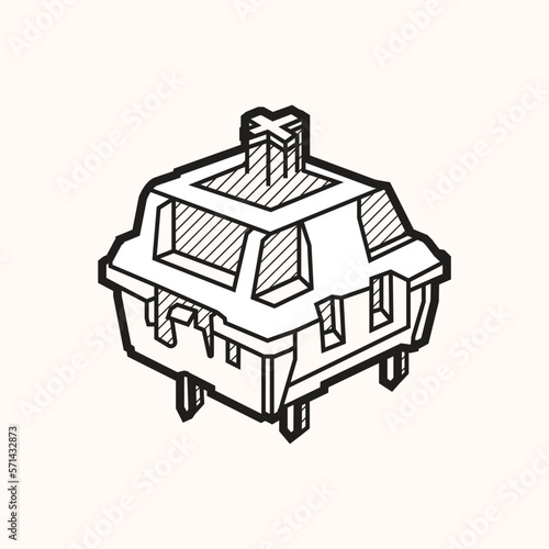 Mechanical Keyboard Switch Icon Design Illustration.