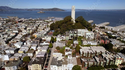 telegraph hill in san francisco aerial