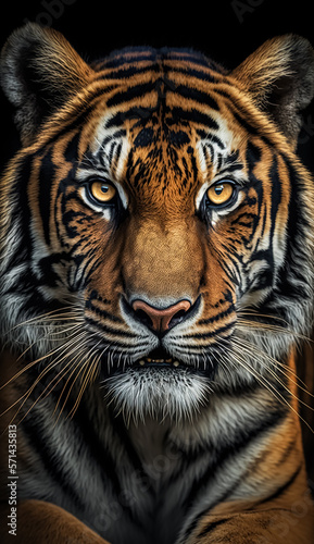Wallpaper Mural Portrait of a stunning tiger. Generative AI Torontodigital.ca