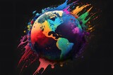 earth with colors created using AI Generative Technology