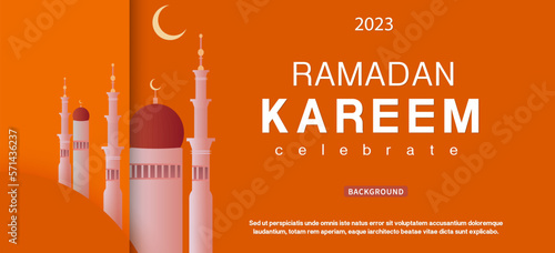 Ramadan greetings background, Elegant element for design template, place for text greeting card and banner for Ramadan kareem.