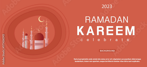 Ramadan greetings background, Elegant element for design template, place for text greeting card and banner for Ramadan kareem.