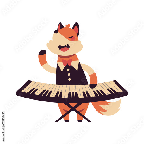 fox with synthesizer