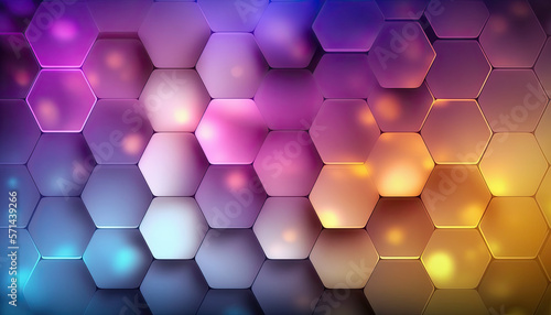 abstract background with hexagons - generative ai