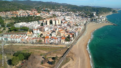 Wallpaper Mural A bird's eye view of Sant Pol de Mar reveals a stunning seascape of crystal clear waters, sandy beaches  Aerial images are a perfect way to experience the beauty of this coastal paradise. Torontodigital.ca