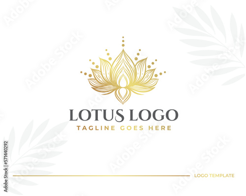 luxury lotus flower beauty spa logo design