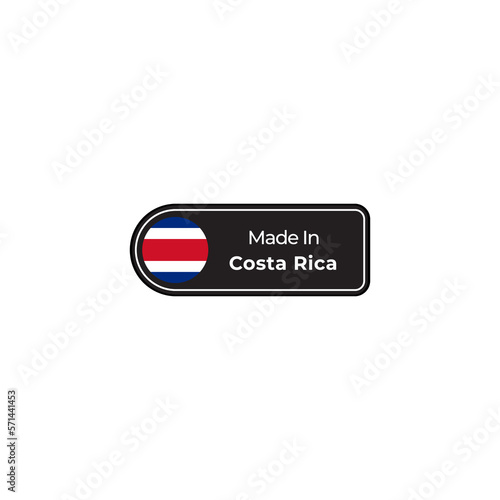 Made in Costa Rica label design with flag