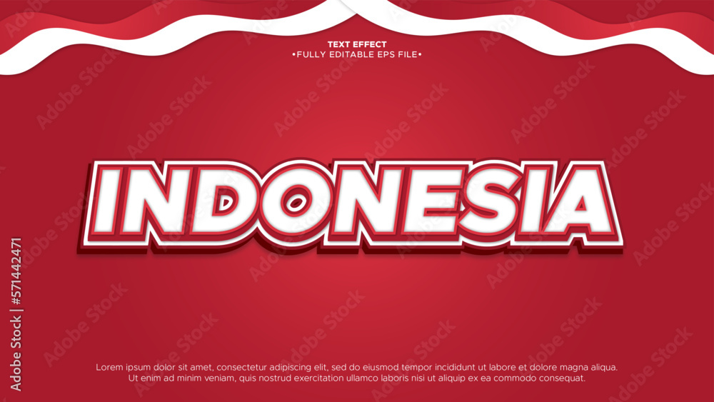 Indonesian 3D Vector Text Effect
