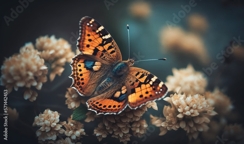 Butterflies sitting on top of a flower, Generative Ai © Régis Cardoso