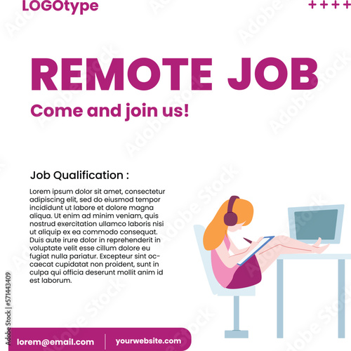 vector flat of we are hiring for social media post