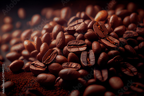 Foto Seamless coffee beans background wallpaper. Generative AI.