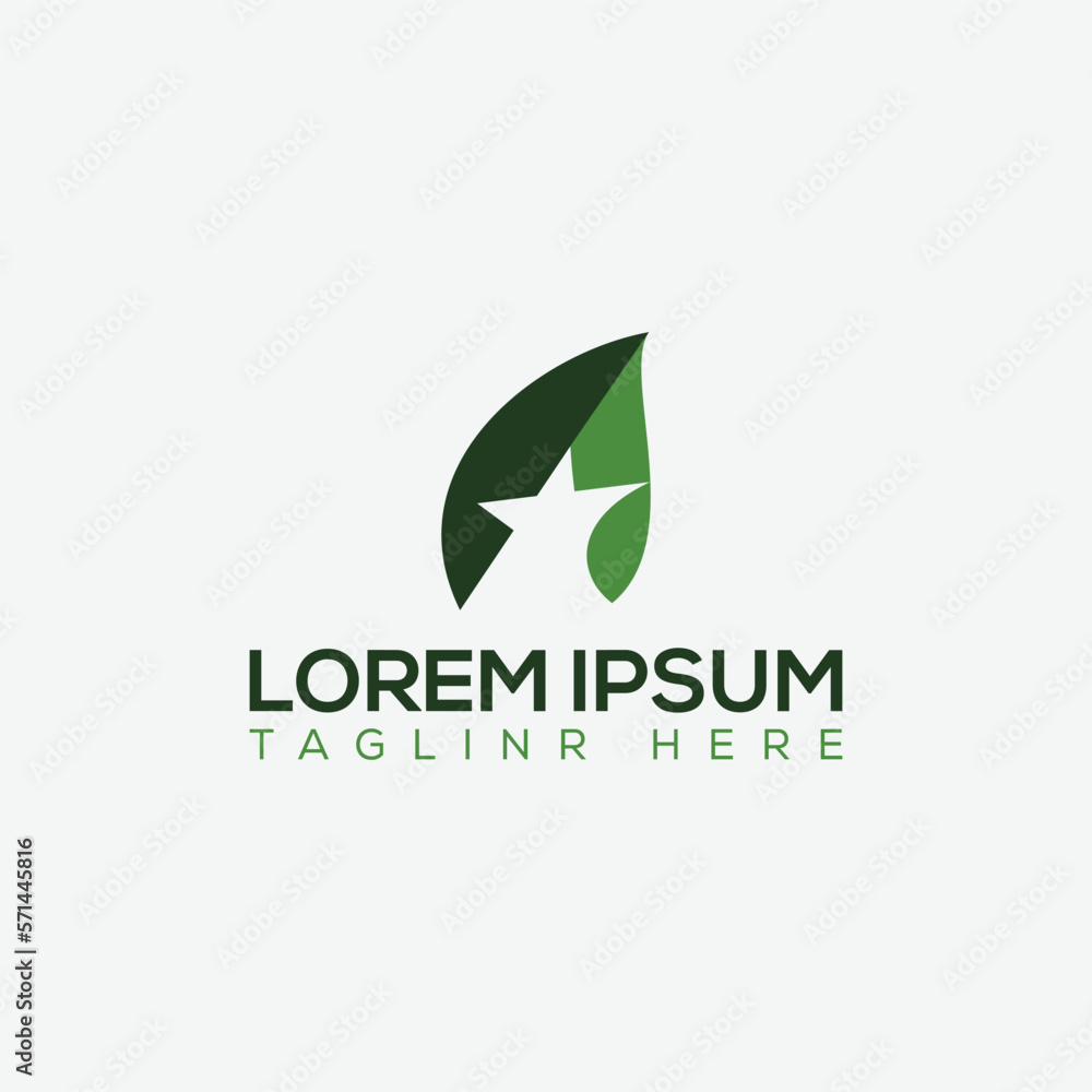 Creative Striking Star Leaf Logo Design