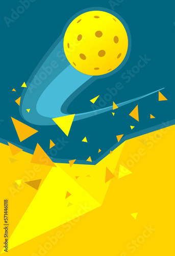 Premium editable vector file of pickleball ball and hitting triangles accent best for your digital design or print mockup