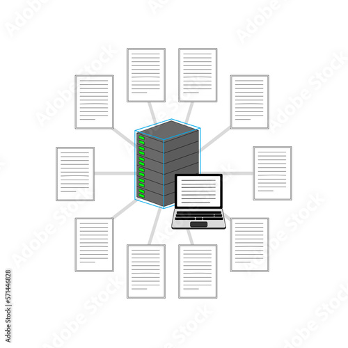 vector illustration of centralized ledger