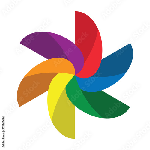 Paper windmill icon. vector