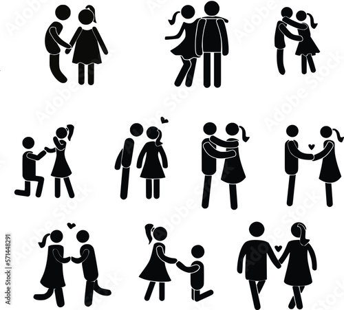 Bilde på lerret Couple icons set