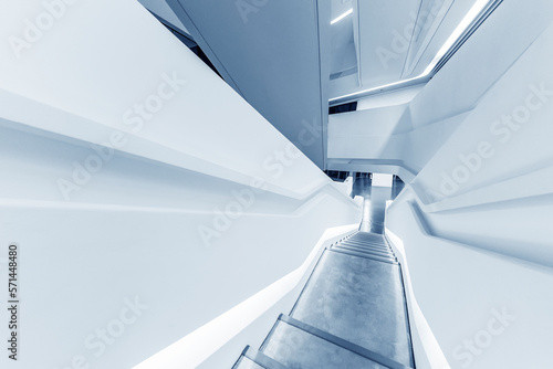 Interior view of stairway in modern architecture