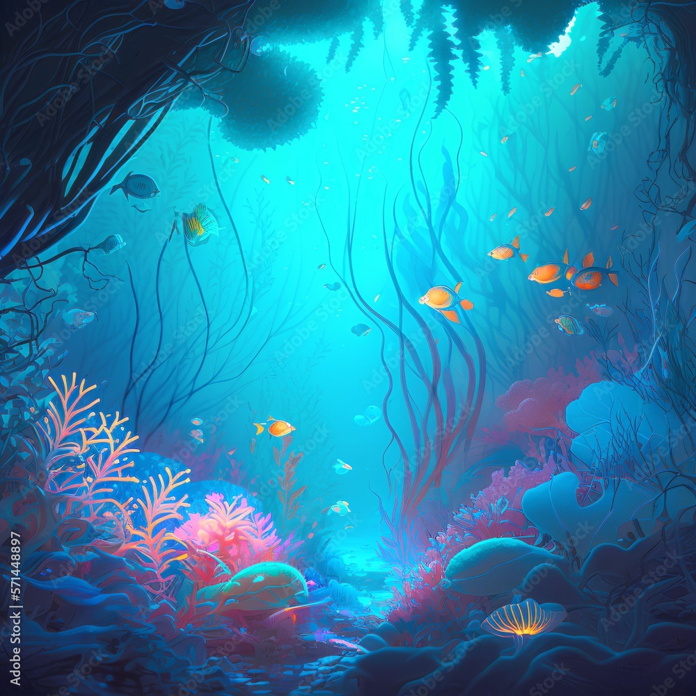 Obraz premium coral reef with fishes