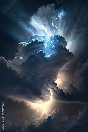 Dramatic Clouds with Lightning