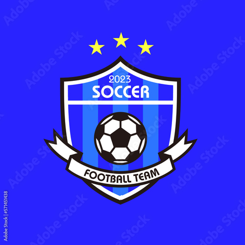 Football  Soccer  team blue logo - Vector