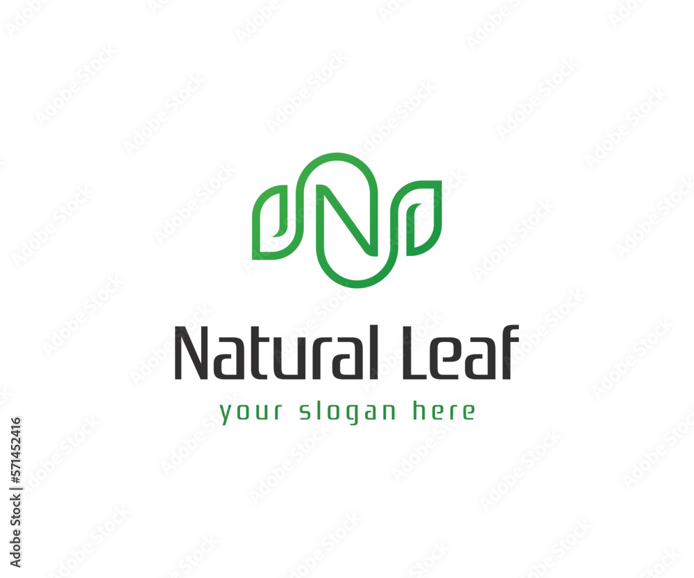 Nature Leaf - Letter N Logo