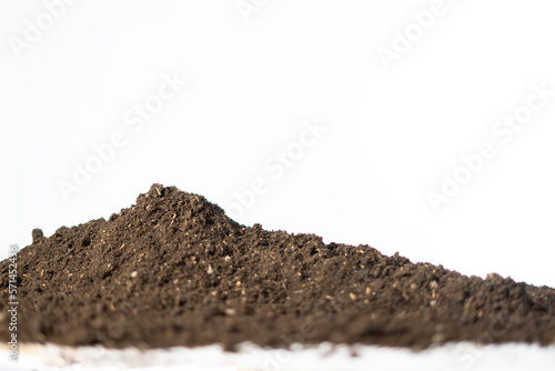 heap of soil isolated in panorama banner