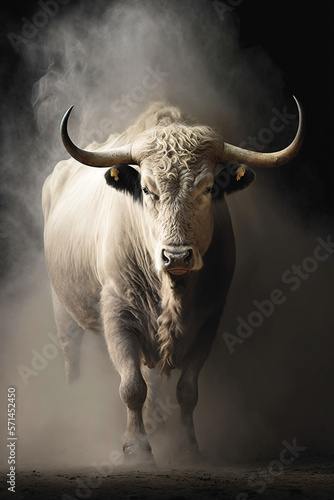 Atmospheric Studio Portrait of a Bull © JG Marshall