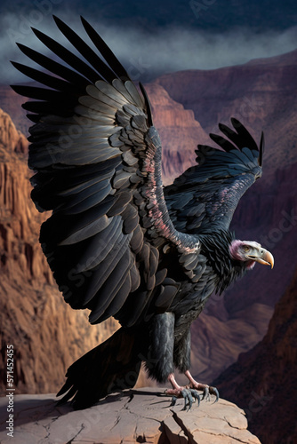 California Condor perched on a cliff