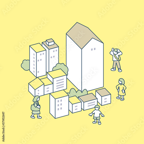 街の中のバランス。
圧迫感のある大きな建物