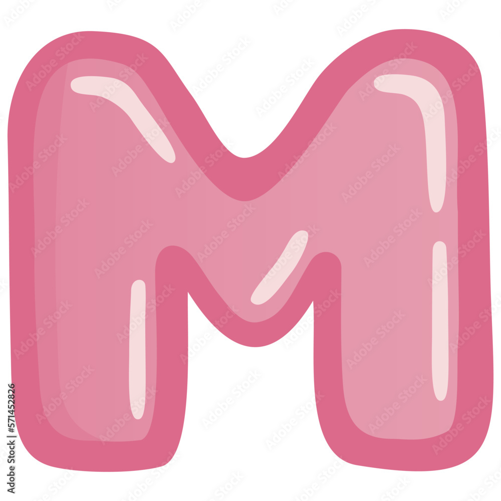 letter-m-pink-bold-alphabet-font-doodle-drawing-vector-art-stock-vector