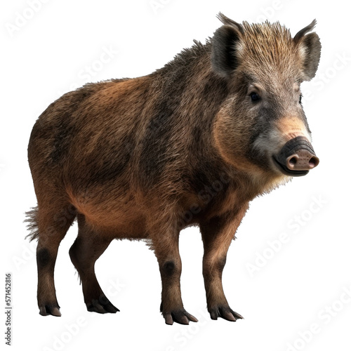 Animal Wild Boar Design Elements Isolated Transparent Background: Graphic Masterpiece, Clear Alpha Channel for Overlays Web Design, Digital Art, PNG Image Format (generative AI